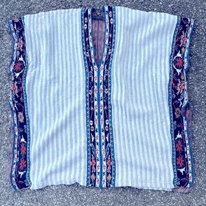 Peruvian Connection Womens 100% Pima Cotton Poncho Sweater Knit Top One Size